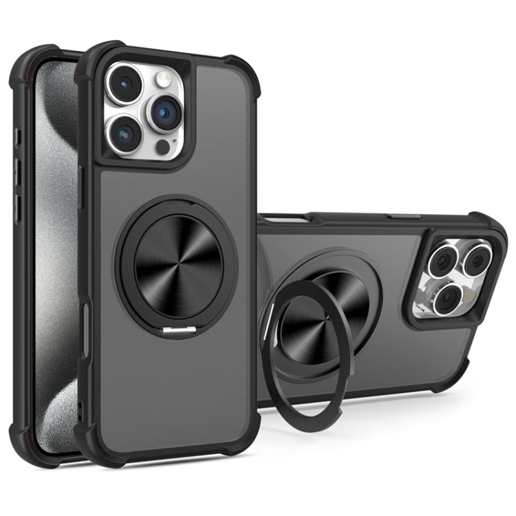 For iPhone 15 Pro Max CD Texture 360 Degree Rotating Holder MagSafe Phone Case