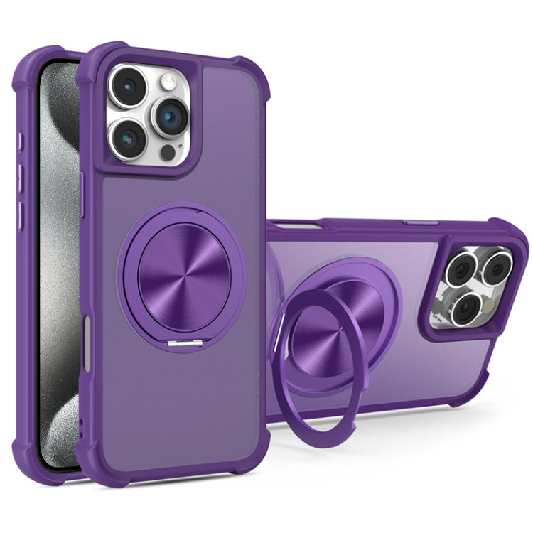 For iPhone 15 Pro Max CD Texture 360 Degree Rotating Holder MagSafe Phone Case