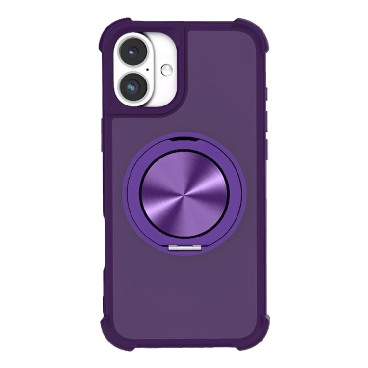 For iPhone 16 CD Texture 360 Degree Rotating Holder MagSafe Phone Case
