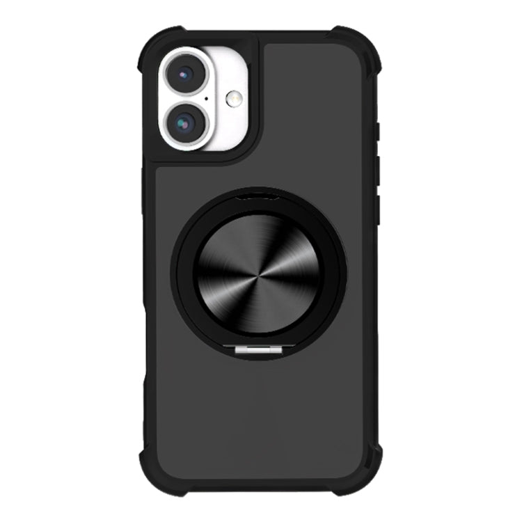 For iPhone 16 Plus CD Texture 360 Degree Rotating Holder MagSafe Phone Case