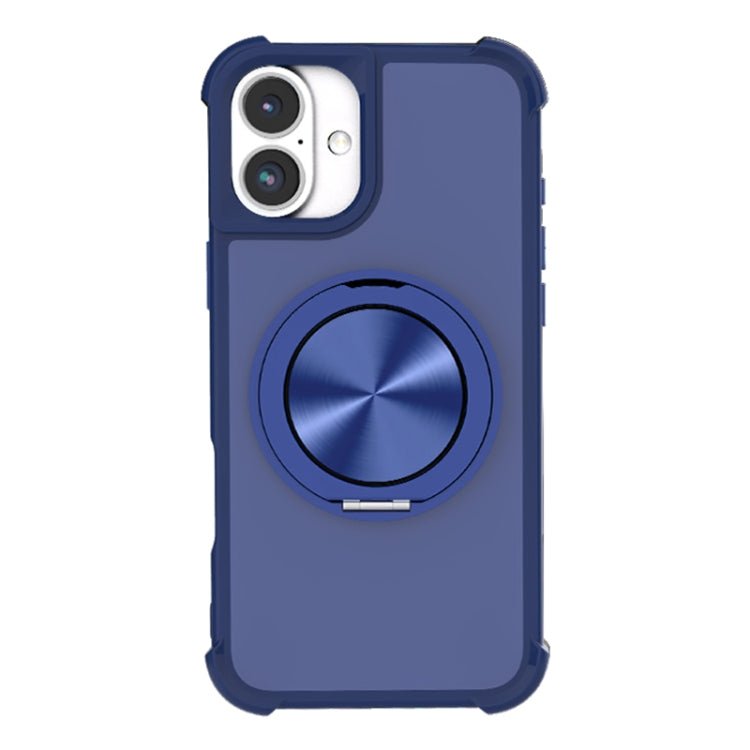 For iPhone 16 Plus CD Texture 360 Degree Rotating Holder MagSafe Phone Case