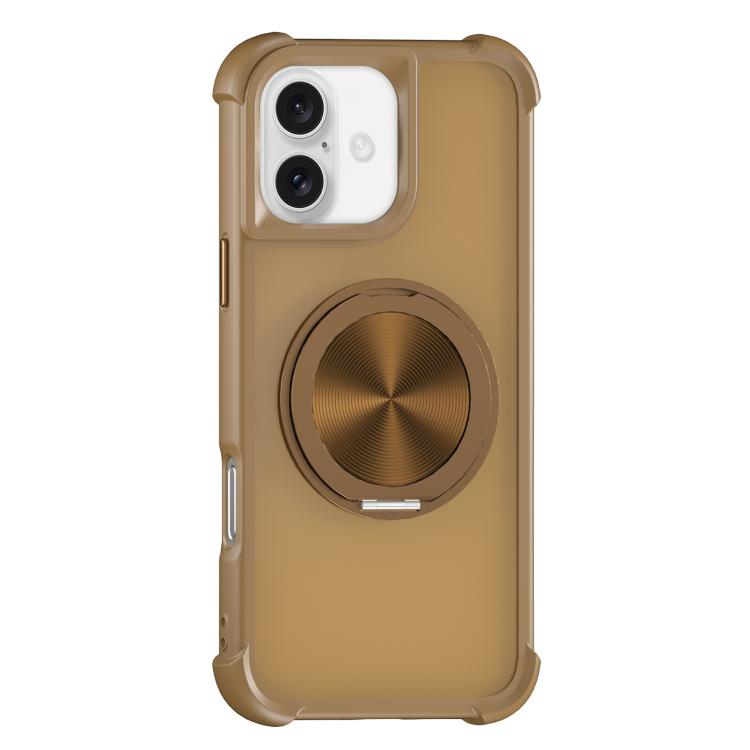 For iPhone 16 Plus CD Texture 360 Degree Rotating Holder MagSafe Phone Case