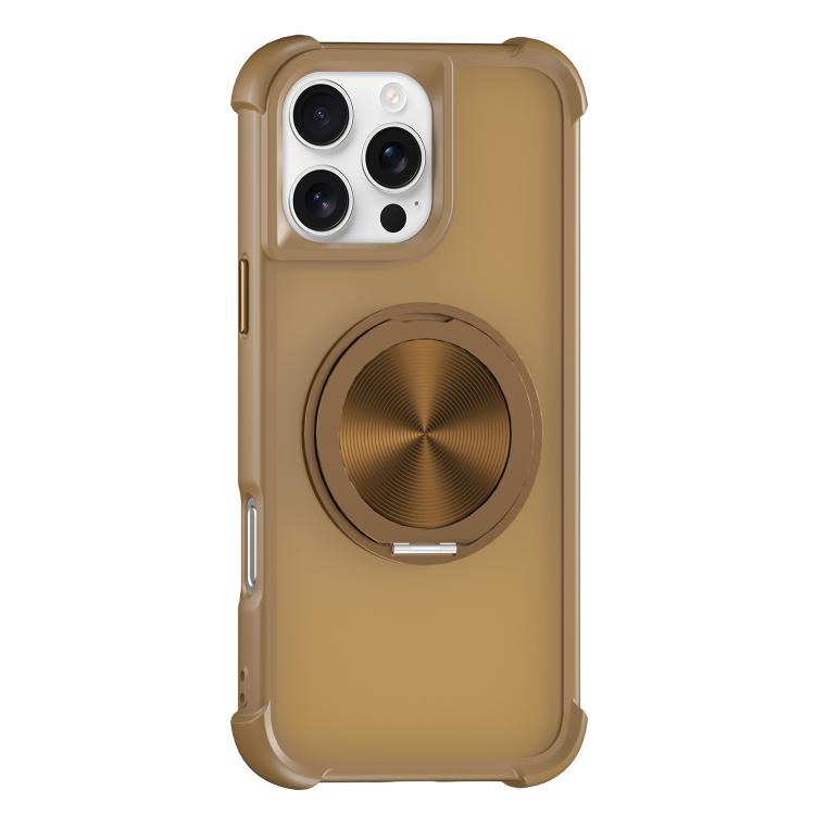 For iPhone 16 Pro CD Texture 360 Degree Rotating Holder MagSafe Phone Case