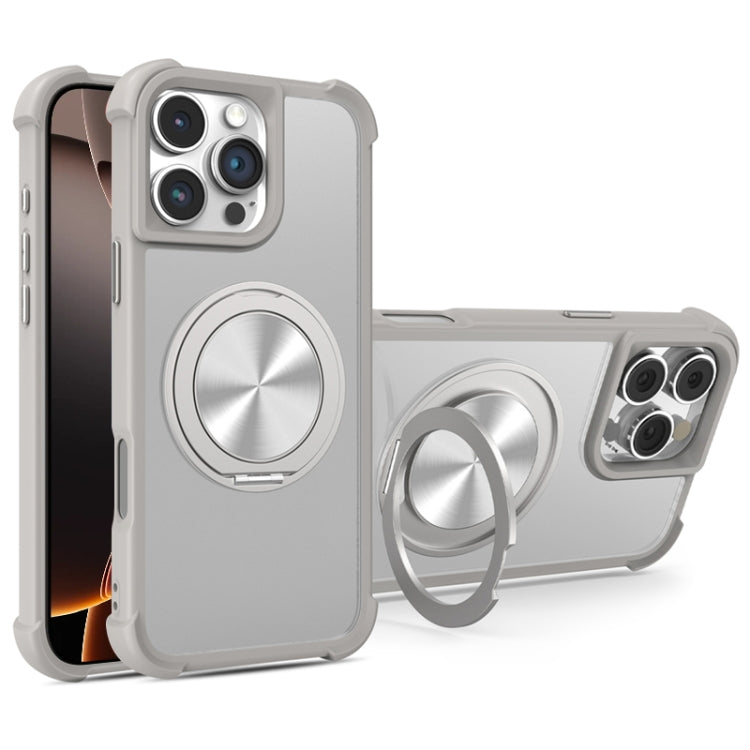 For iPhone 16 Pro Max CD Texture 360 Degree Rotating Holder MagSafe Phone Case