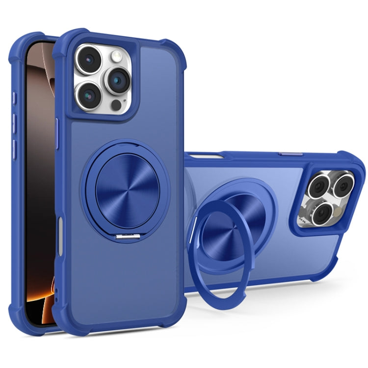 For iPhone 16 Pro Max CD Texture 360 Degree Rotating Holder MagSafe Phone Case