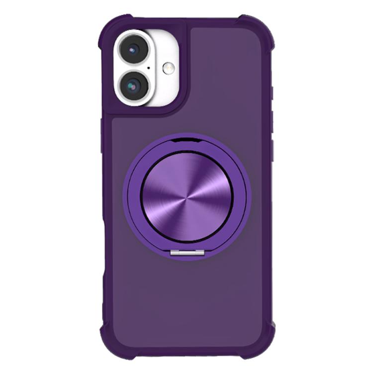For iPhone 17 CD Texture 360 Degree Rotating Holder MagSafe Phone Case