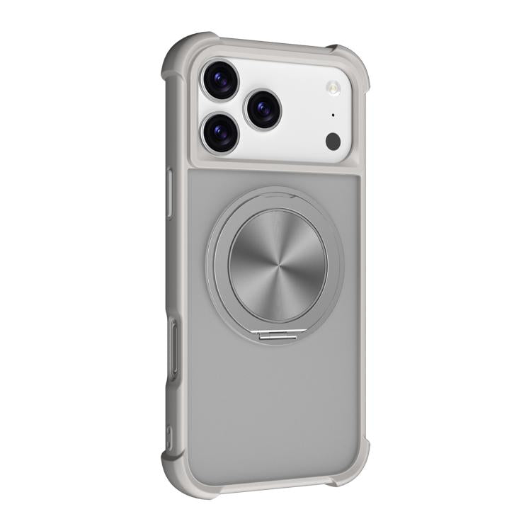 For iPhone 17 Pro CD Texture 360 Degree Rotating Holder MagSafe Phone Case