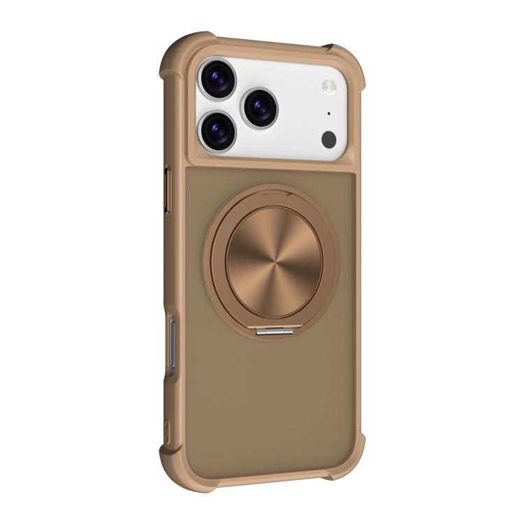 For iPhone 17 Pro CD Texture 360 Degree Rotating Holder MagSafe Phone Case