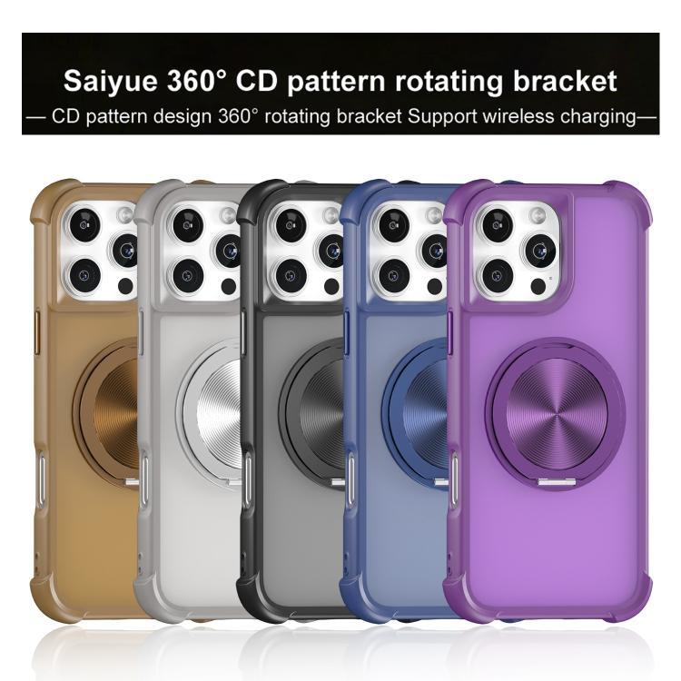 For iPhone 11 CD Texture 360 Degree Rotating Holder MagSafe Phone Case