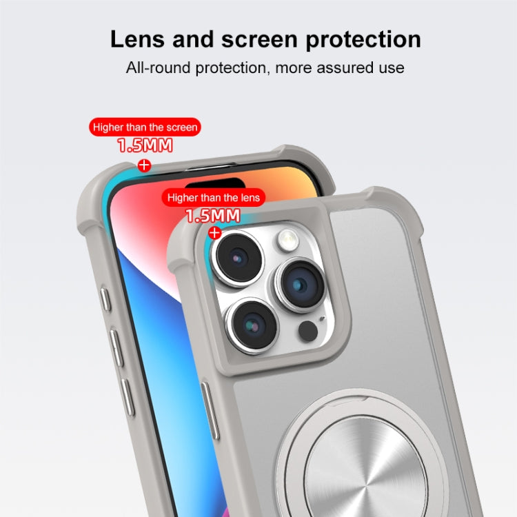 For iPhone 14 Pro Max CD Texture 360 Degree Rotating Holder MagSafe Phone Case