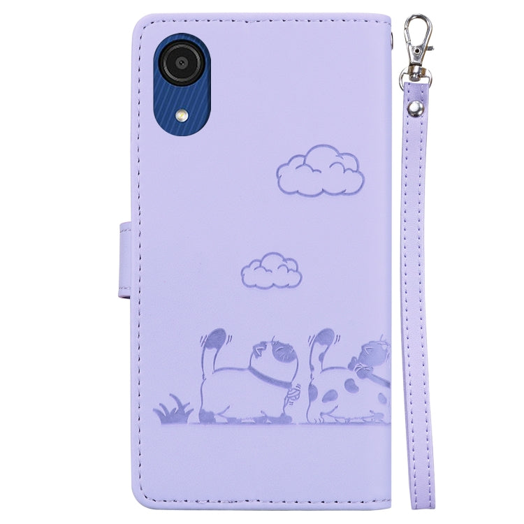 For Samsung Galaxy A03 Core Cute Cats RFID Leather Phone Case