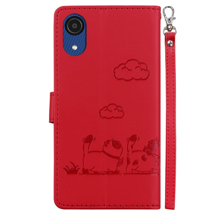 For Samsung Galaxy A03 Core Cute Cats RFID Leather Phone Case