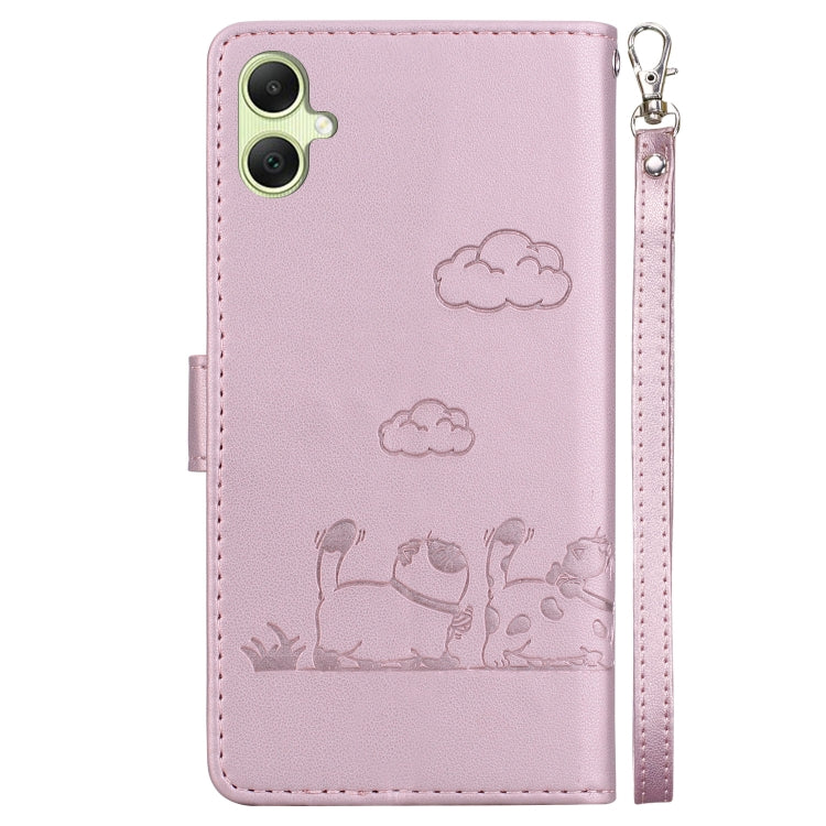 For Samsung Galaxy A05 Cute Cats RFID Leather Phone Case