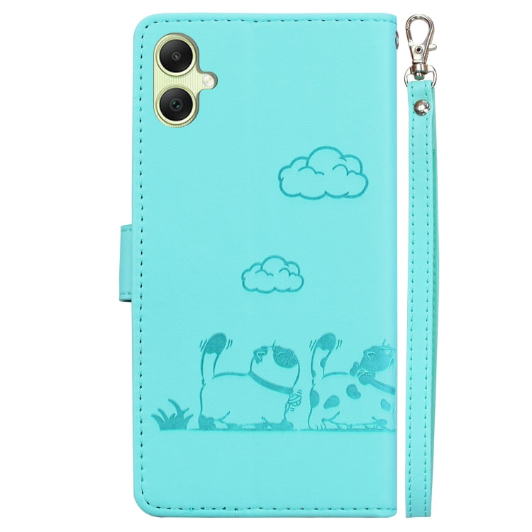 For Samsung Galaxy A05 Cute Cats RFID Leather Phone Case