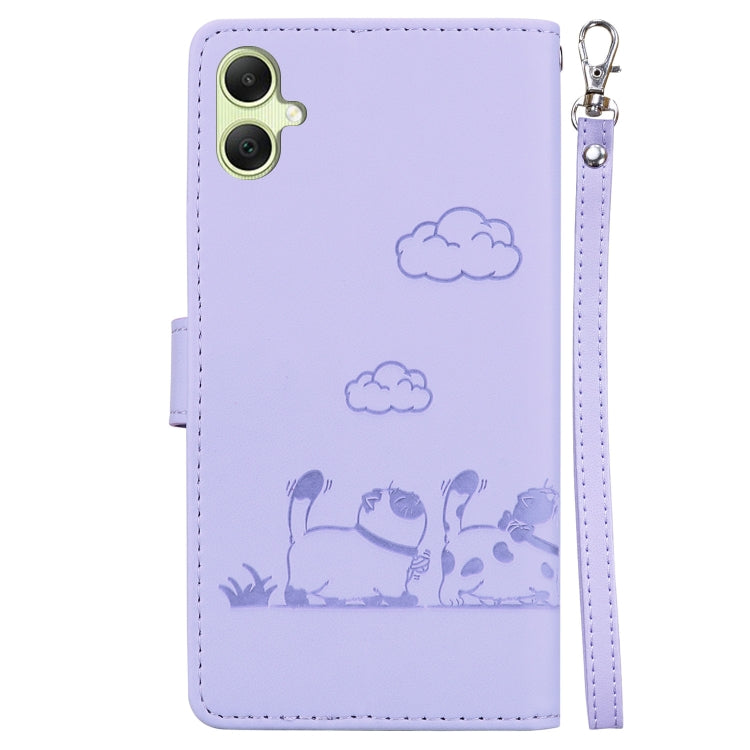 For Samsung Galaxy A05 Cute Cats RFID Leather Phone Case