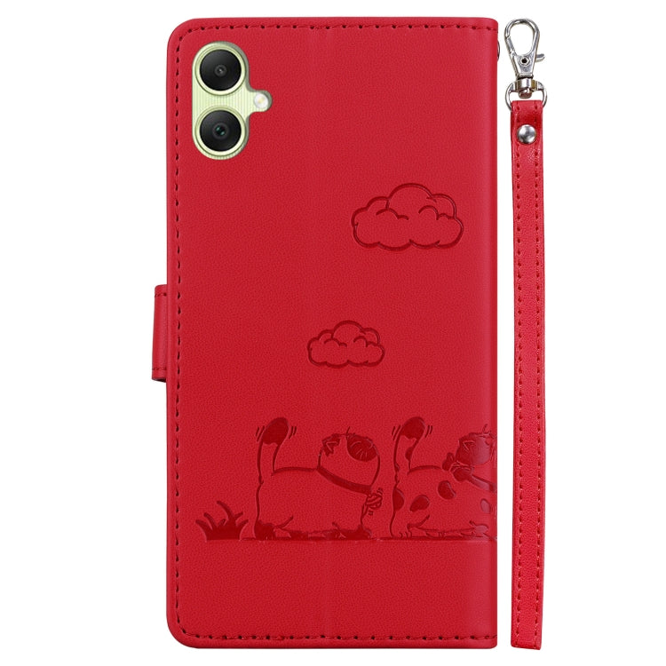 For Samsung Galaxy A05 Cute Cats RFID Leather Phone Case