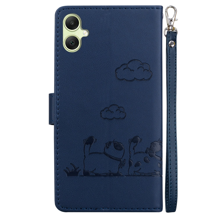 For Samsung Galaxy A05 Cute Cats RFID Leather Phone Case