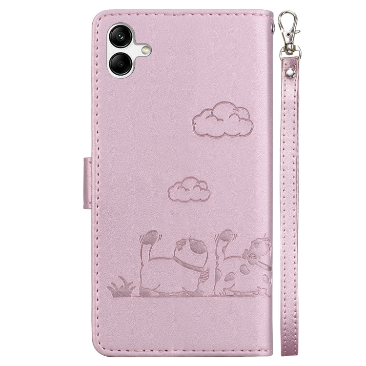 For Samsung Galaxy A04e / F04 / M04 Cute Cats RFID Leather Phone Case