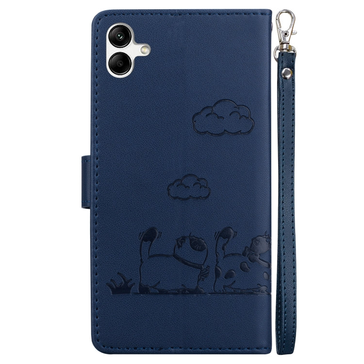 For Samsung Galaxy A04e / F04 / M04 Cute Cats RFID Leather Phone Case