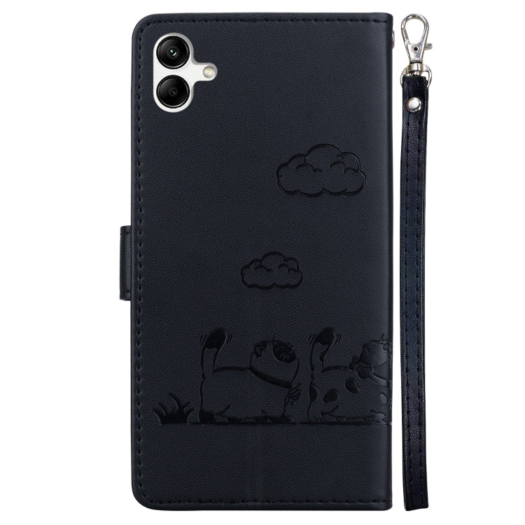 For Samsung Galaxy A04e / F04 / M04 Cute Cats RFID Leather Phone Case
