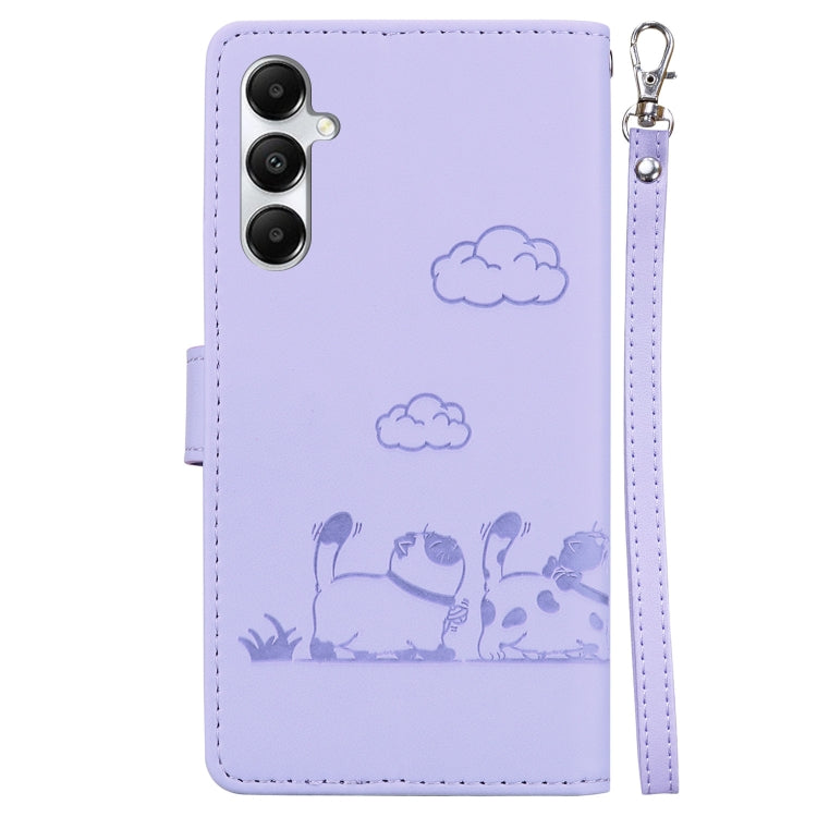 For Samsung Galaxy A05s Cute Cats RFID Leather Phone Case
