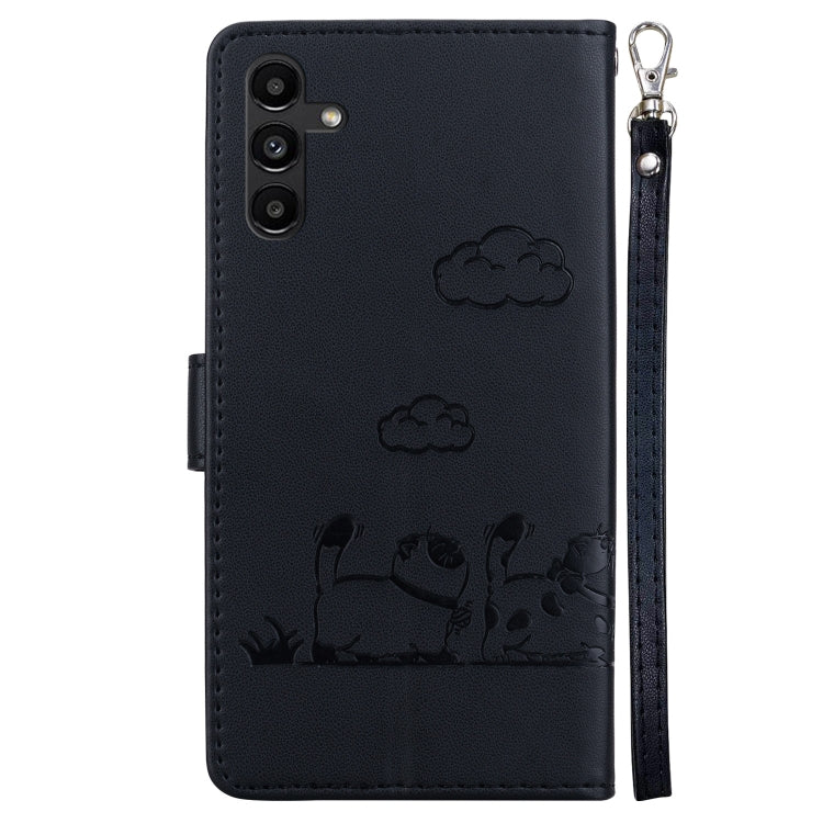 For Samsung Galaxy A13 5G Cute Cats RFID Leather Phone Case
