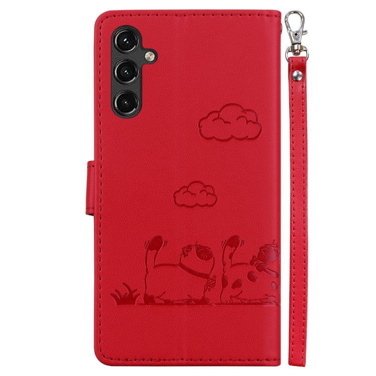 For Samsung Galaxy A14 5G Cute Cats RFID Leather Phone Case