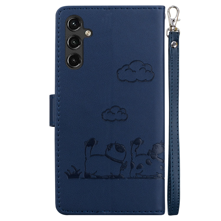 For Samsung Galaxy A14 5G Cute Cats RFID Leather Phone Case