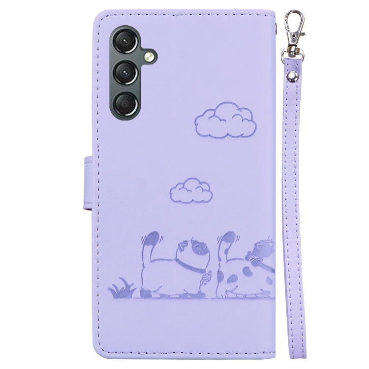 For Samsung Galaxy A15 Cute Cats RFID Leather Phone Case