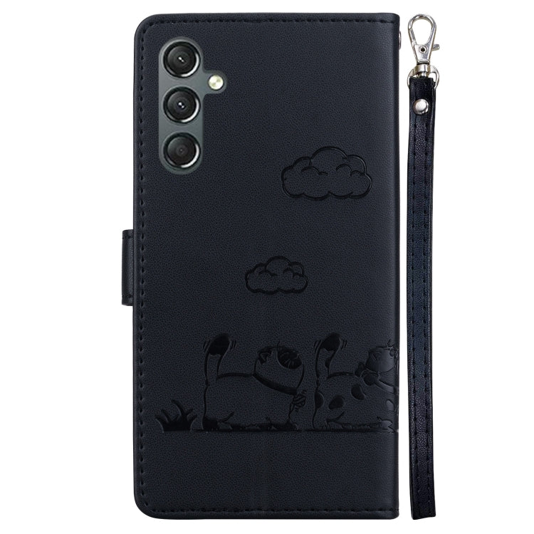 For Samsung Galaxy A15 Cute Cats RFID Leather Phone Case