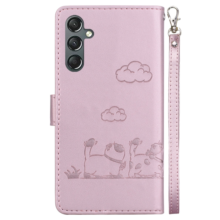 For Samsung Galaxy A16 5G Cute Cats RFID Leather Phone Case