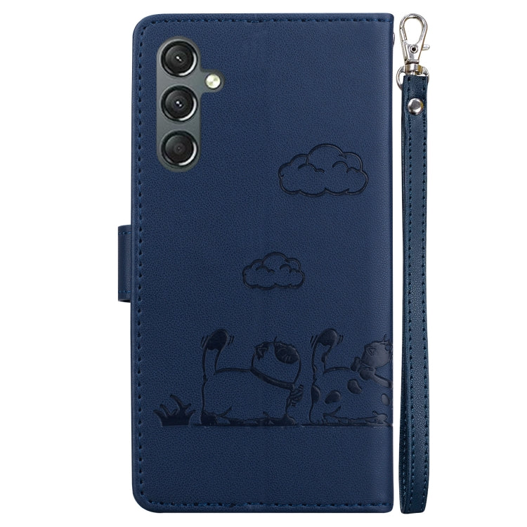 For Samsung Galaxy A16 5G Cute Cats RFID Leather Phone Case