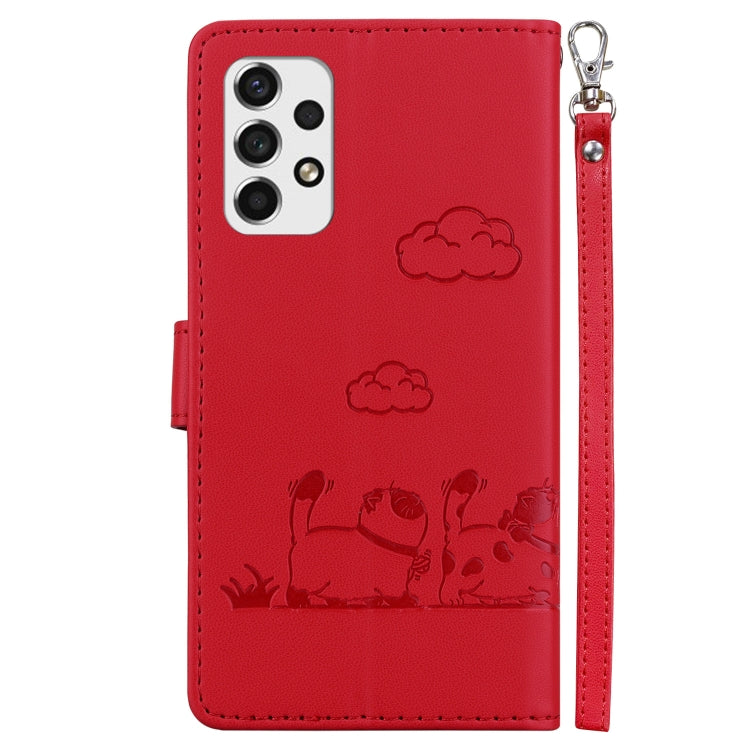 For Samsung Galaxy A53 5G Cute Cats RFID Leather Phone Case