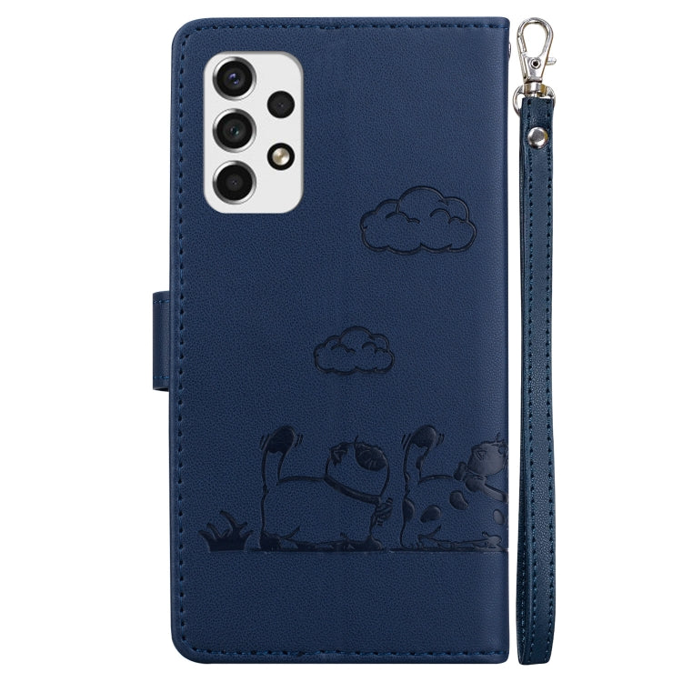 For Samsung Galaxy A53 5G Cute Cats RFID Leather Phone Case
