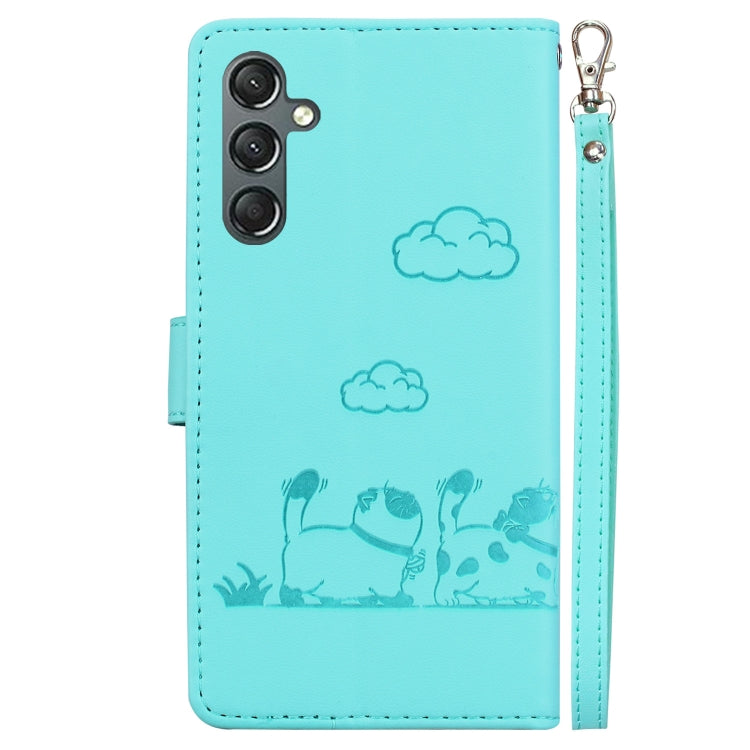 For Samsung Galaxy A25 5G Cute Cats RFID Leather Phone Case