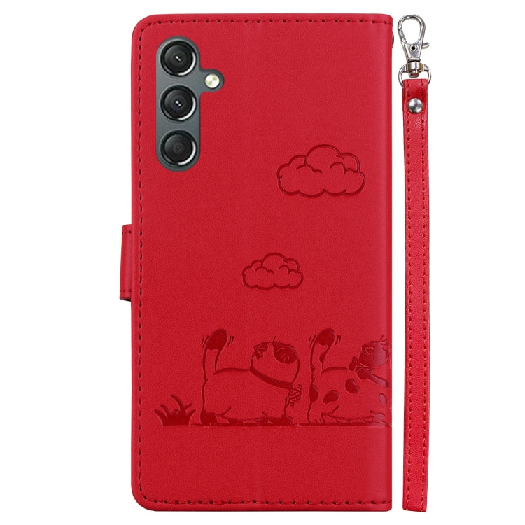 For Samsung Galaxy A25 5G Cute Cats RFID Leather Phone Case