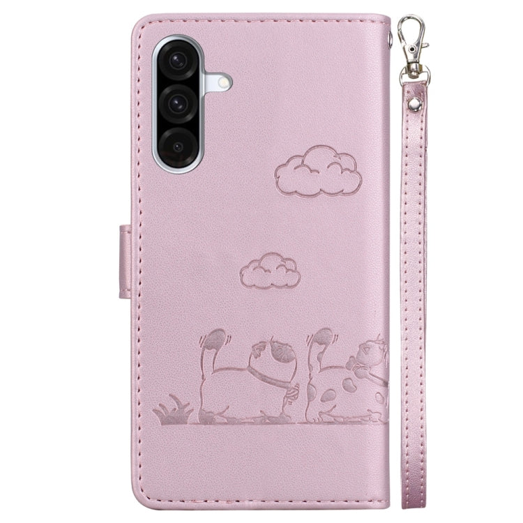 For Samsung Galaxy A56 5G Cute Cats RFID Leather Phone Case