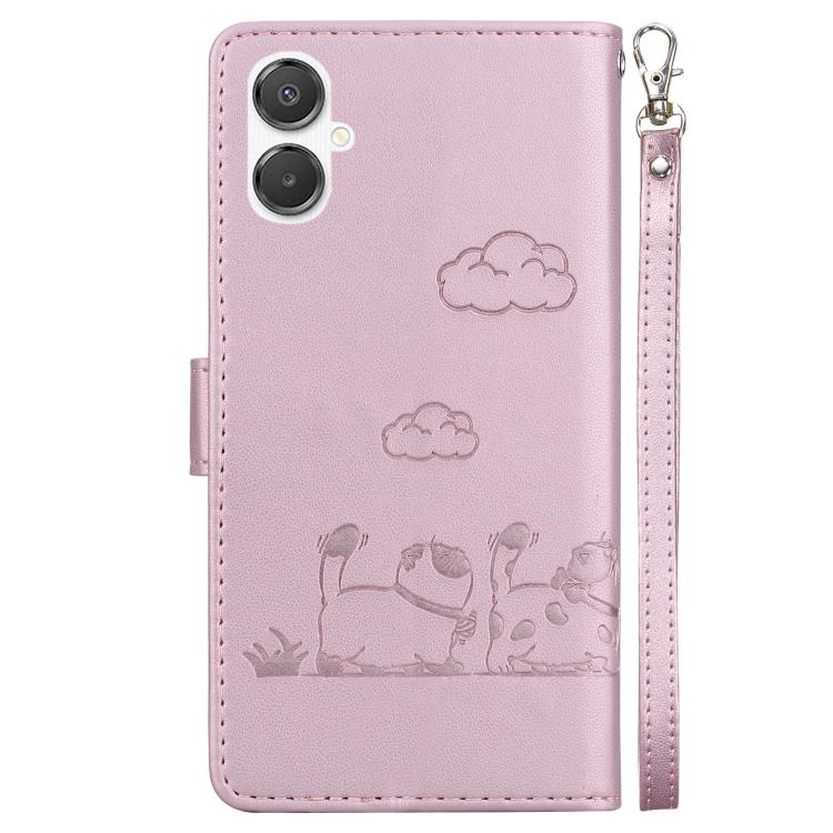 For Samsung Galaxy A25 5G / A25e JP Edition Cute Cats RFID Leather Phone Case