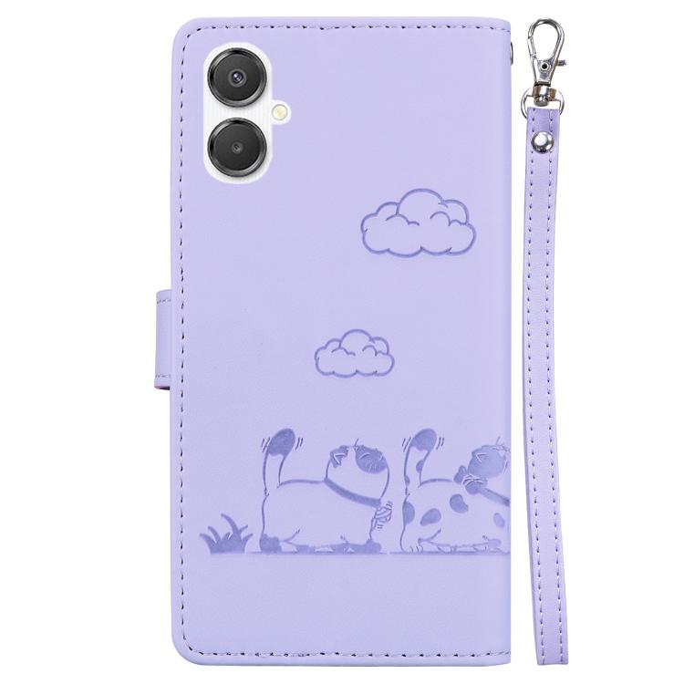 For Samsung Galaxy A25 5G / A25e JP Edition Cute Cats RFID Leather Phone Case