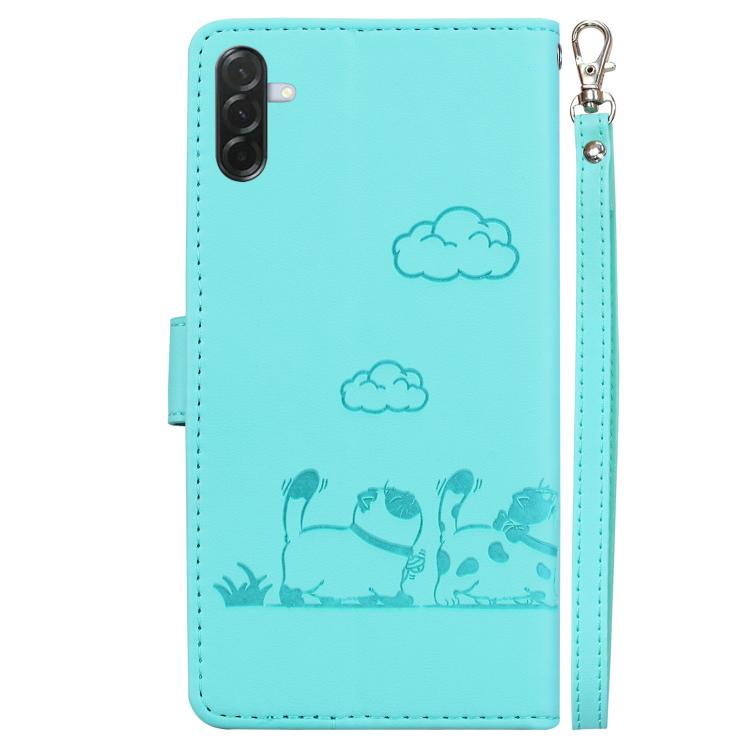 For Samsung Galaxy A57 5G Cute Cats RFID Leather Phone Case