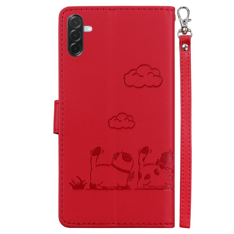 For Samsung Galaxy A57 5G Cute Cats RFID Leather Phone Case