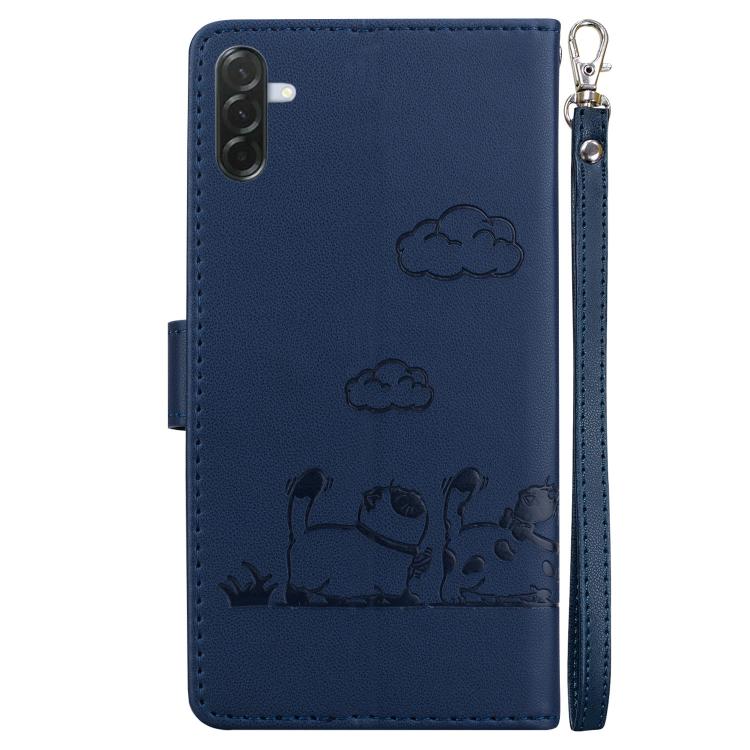 For Samsung Galaxy A57 5G Cute Cats RFID Leather Phone Case