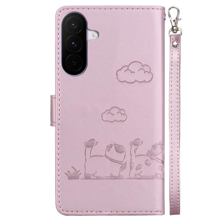 For Galaxy A27 5G Cute Cats RFID Leather Phone Case