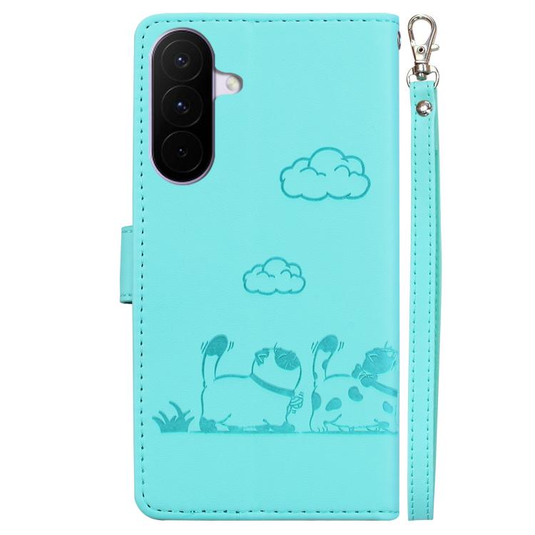 For Galaxy A27 5G Cute Cats RFID Leather Phone Case