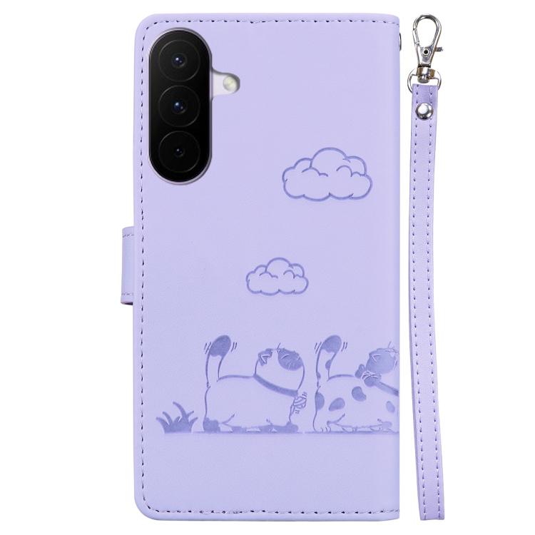 For Galaxy A27 5G Cute Cats RFID Leather Phone Case