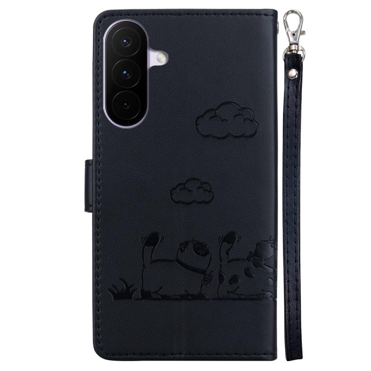 For Galaxy A27 5G Cute Cats RFID Leather Phone Case