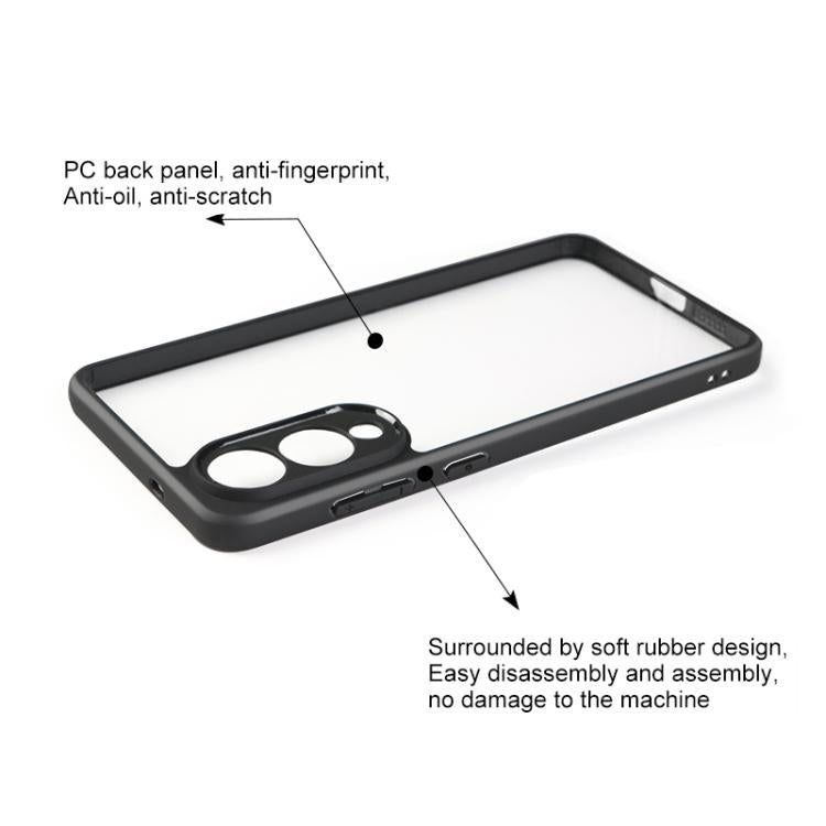 For Samsung Galaxy S25 Edge 5G Frosted TPU + Transparent PC Phone Case