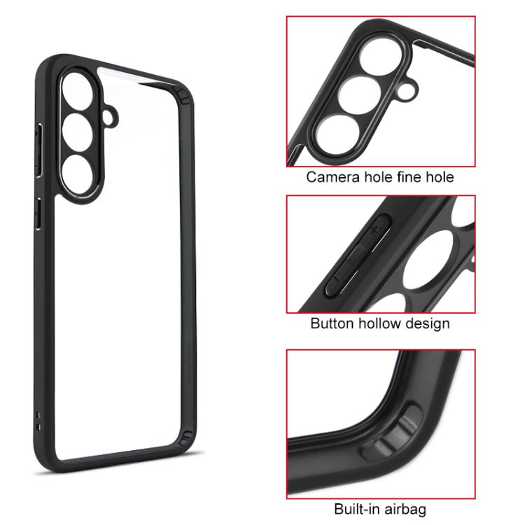For Samsung Galaxy S25 FE 5G Frosted TPU + Transparent PC Phone Case