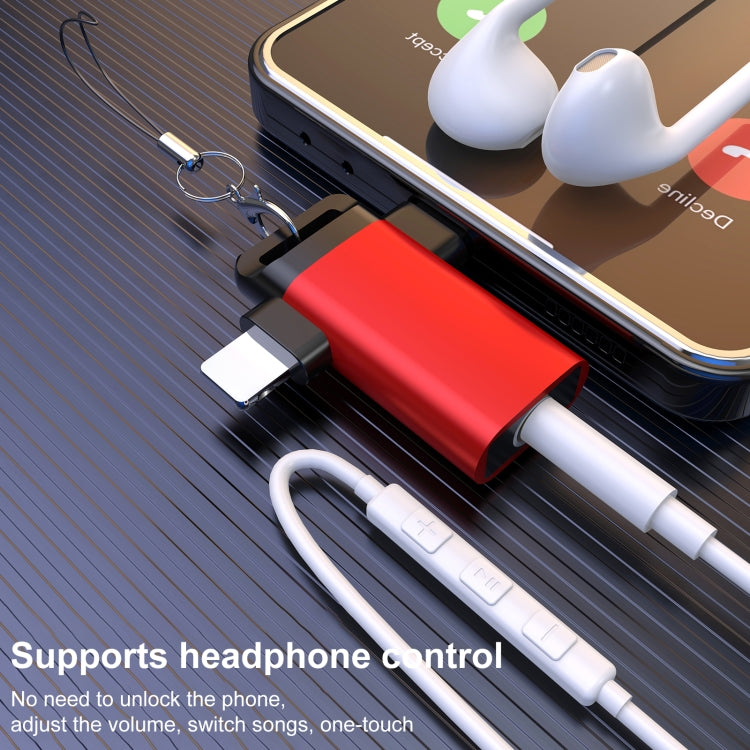 Classic Style Type-C and 8 Pin to 3.5mm Audio Adapter with Lanyard