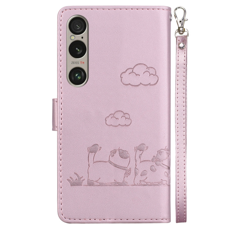 For Sony Xperia 1 VI Cute Cats RFID Leather Phone Case